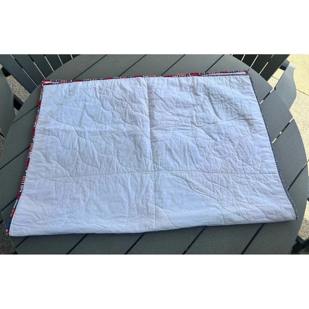 Handmade Patriotic American Flag Throw Quilt 54